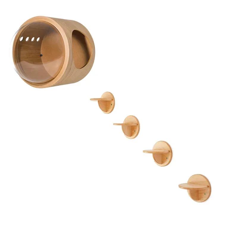 Cat Hanging Wall Climbing Scratching Products Solid Wood Cat Scratching Tree Tower Hanging Bed Wall Pet Accessories