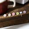 Bioceramic Needle Resin Flower Mini Stud Earrings For Women Allergy Prevention Piercing Ear Hole Jewelry