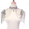 High Quality New Fashion Chain Tassel Style Bridal Silver Rhinestone Crystal Shoulder Chain for Handbags