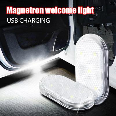 Lampada di segnalazione anticollisione sicura per porta aperta automatica, controllo magnetico, luce di benvenuto a LED per auto, ricarica USB