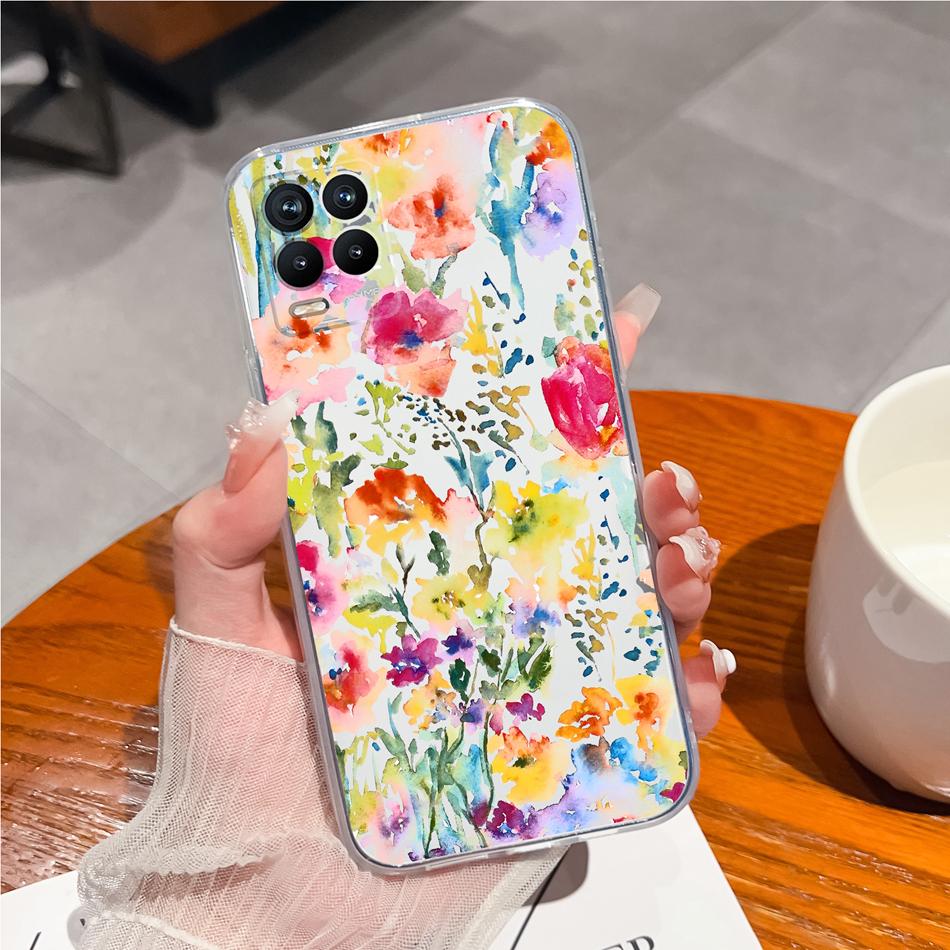 Für Realme 8 Pro Handyhülle Kreatives Tintenbild Weiches TPU Klares Silikon Anti-Drop Rückseite Für Realme8 4G 5G 8Pro Funda Capa