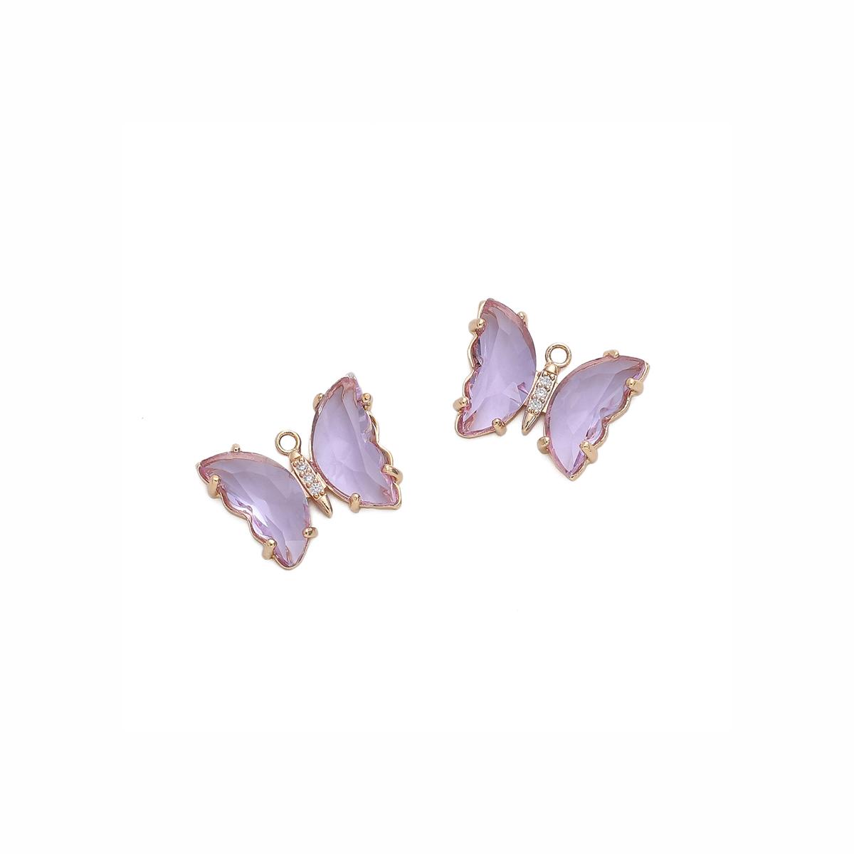 

Латунная подвеска-бабочка с кристаллом циркона, камень для серег, браслетов, ожерелья, аксессуары для изготовления ювелирных изделий своими руками 15x20mm фиолетовый