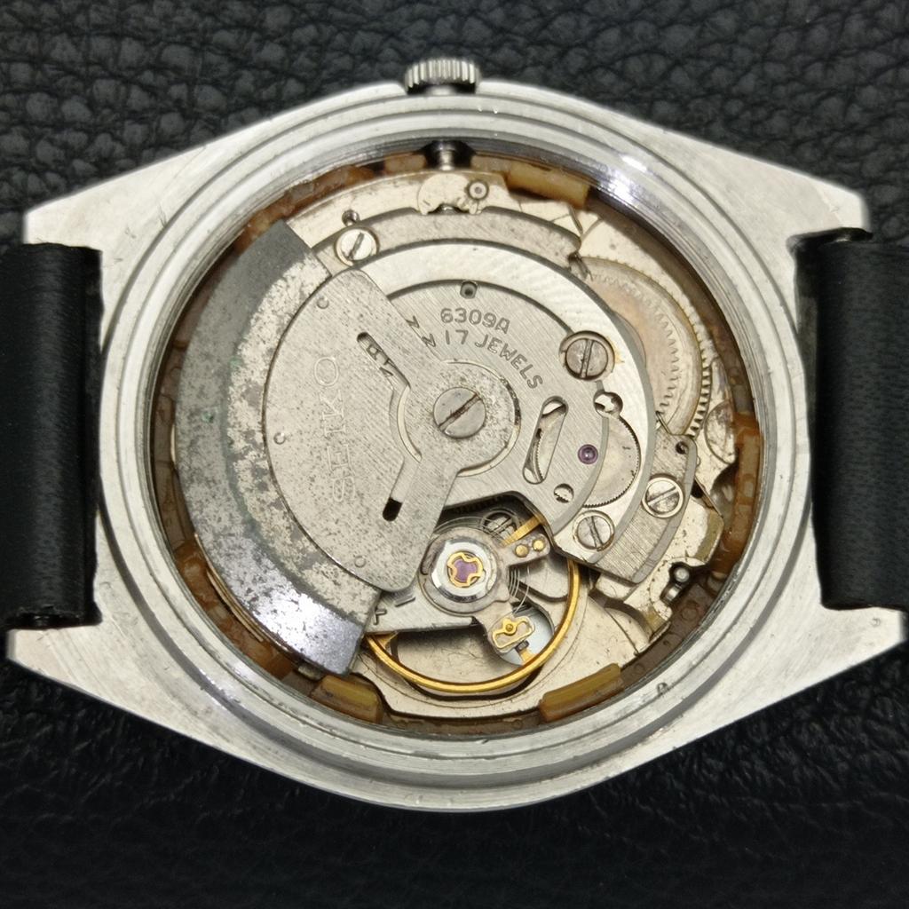 AUTOMATIC 6309A VINTAGE SEIKO JAPAN MENS SKY BLUE COLOR DIAL WATCH A701536-5 R206b-a701536