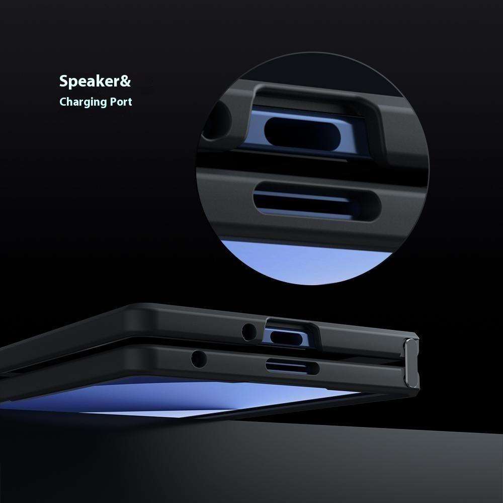 For Samsung Galaxy Z Fold7 5G Case Skin-Touch TPU + PC Matte Phone Back Cover, Transparent Black