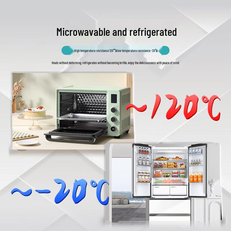 Green Health Disposable Round Food Containers with Lids, 2500ml, 90 Sets