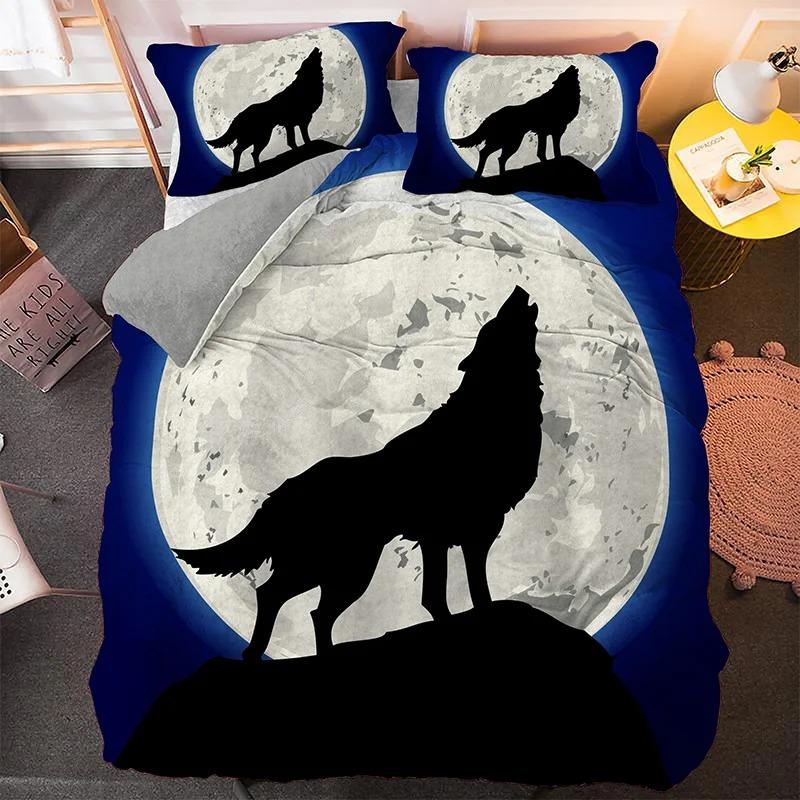 Fashion Wolf Pattern Bedding Sets Animal Duvet Cover Set Queen King Size Quilt Covers With Pillowcase