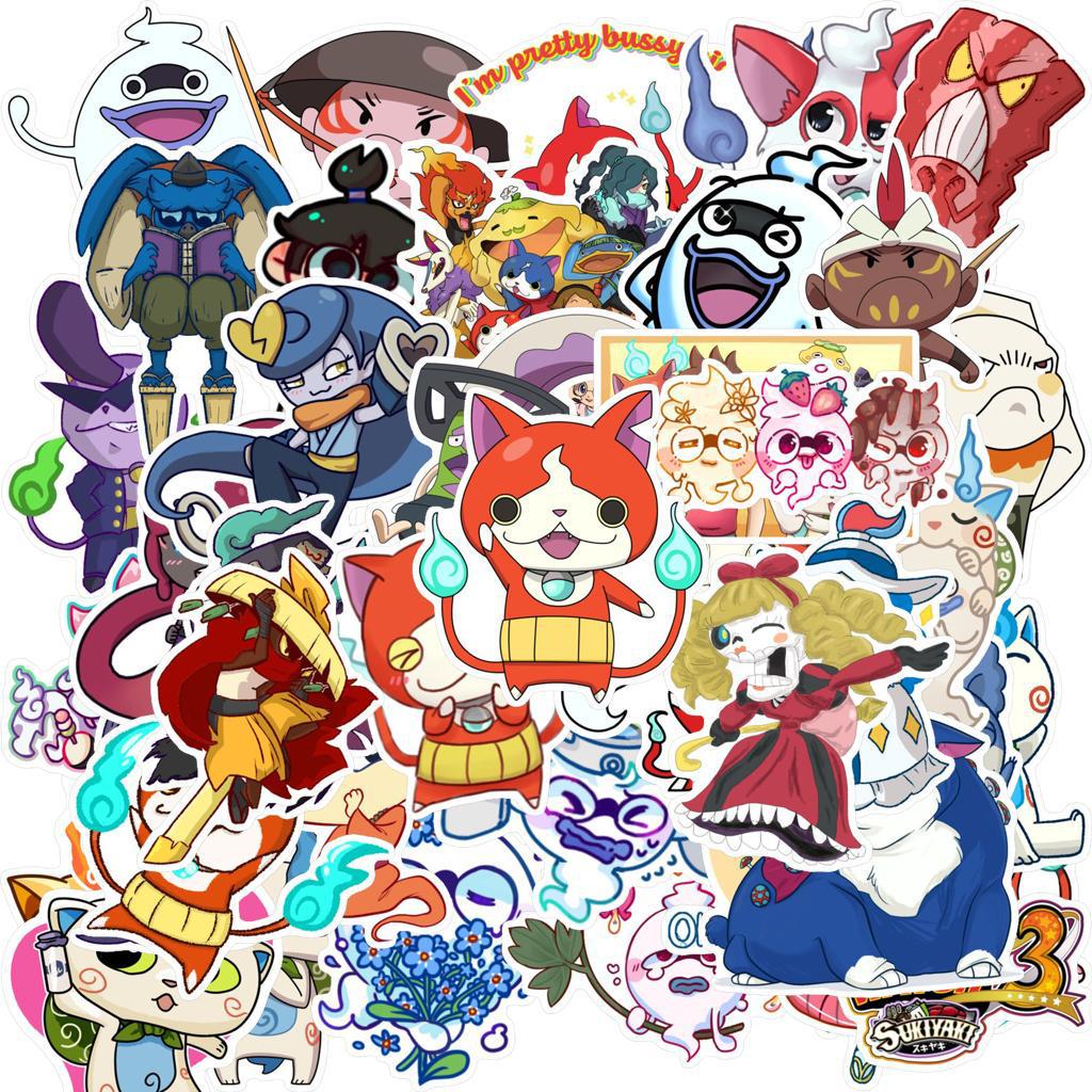 

Наклейки-граффити YoKai Watch: 54 Листа для Чемоданов, Скейтбордов и Стаканов для Воды – Набор для DIY-Декорирования.