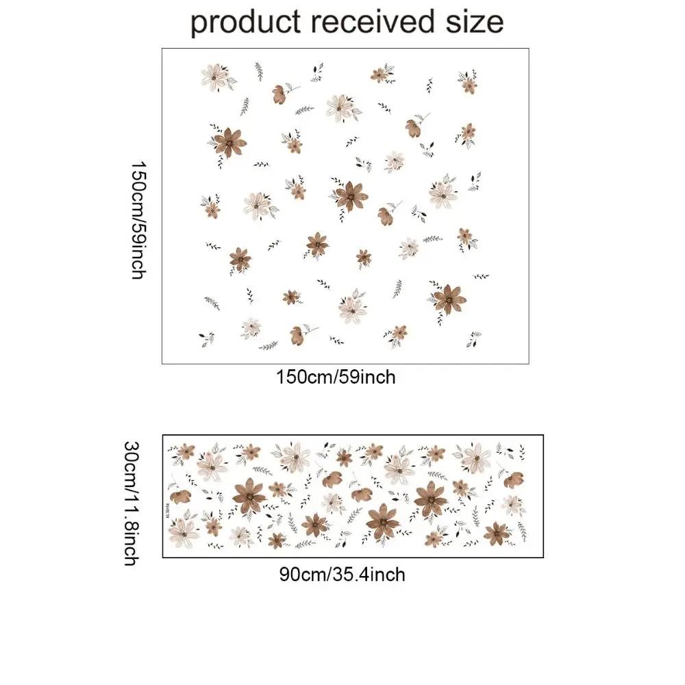 New Boho Flowers Wall Stickers Watercolor Removable Decorative Decals PVC Eco-friendly Murals Nursery Kindergarden