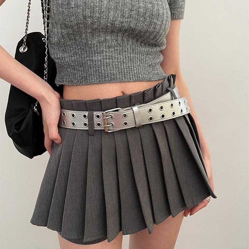Leathers Womens Belt Fashion Double Grommet Belt Decorative Jeans Dress Blet