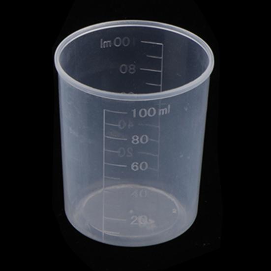 100ML Scale Cup Reusable Stackable Plastic Washable Measuring Glass for Lab