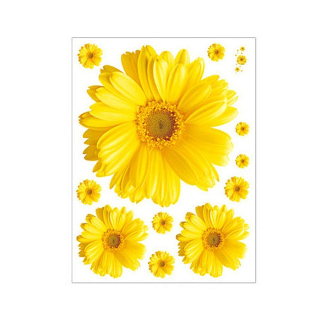 

Съемные 3D Цветочные Разноцветные Наклейки на Стену Декор Стикер Наклейки на Стену Наклейка Мурал жёлтый