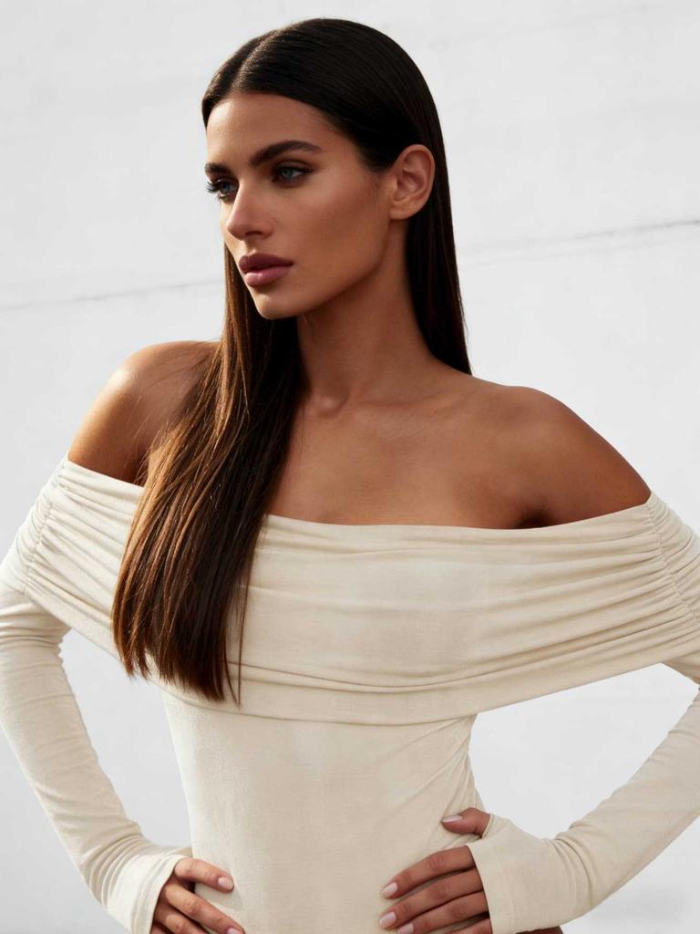 Amazon's explosive one-word shoulder jumpsuit, European and American sexy slim-fitting long-sleeved jumpsuit, the source is directly from the