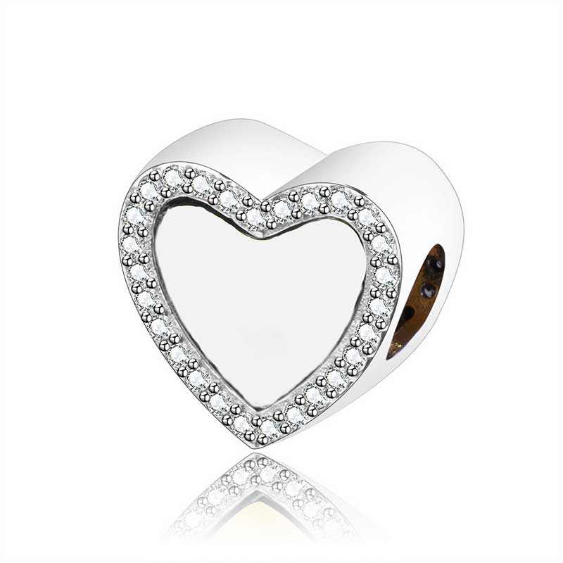 FC Jewelry Fit Original Charm Bracelet 925 Silver Heart Engrave Bead For Making Women Valentine Berloque