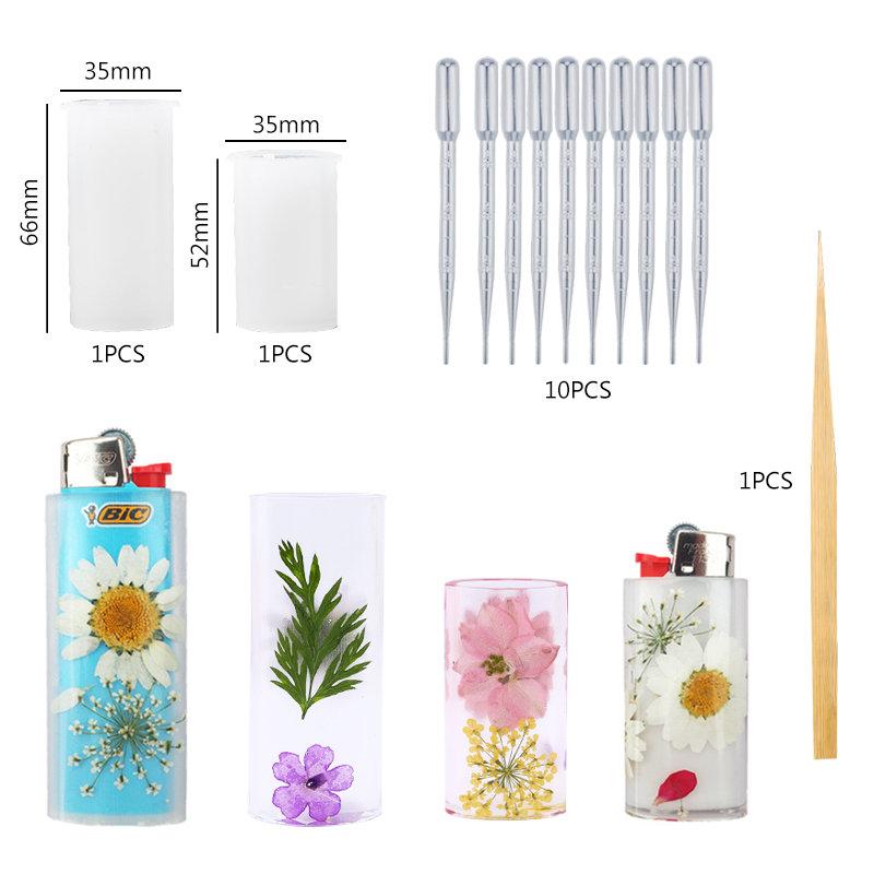 Silicone Casting Resin Jewelry Molds Set Epoxy Resin Tools Set Keychain Resin Molds for DIY Jewelry Pendants Craft Making
