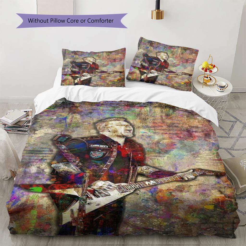 Art of Singer Pattern Bedding Quilt Set Quilt Cover Pillowcase Home Decoration Gift (1 * Duvet Cover + 2 * Pillowcase, Without Core)