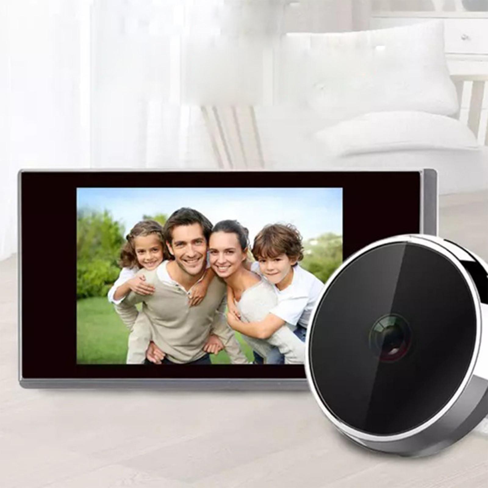 

Высокоточный визуальный электронный дверной звонок с широкоугольным объективом 120 градусов, интеллектуальный противоугонный контроль доступа «кошачий глаз» чёрный