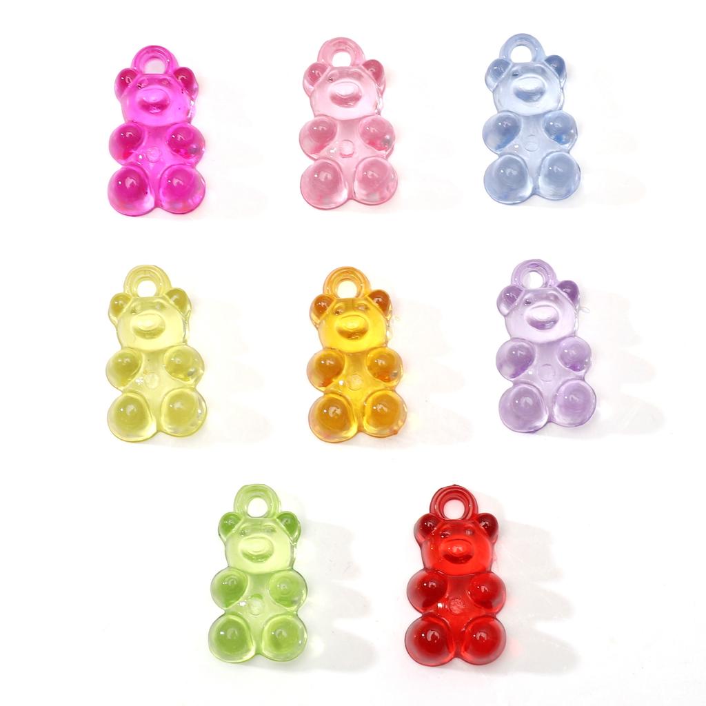 Niedliche Harz-Gummibär-Anhänger-Charms für Schmuckzubehör, DIY-Zubehör