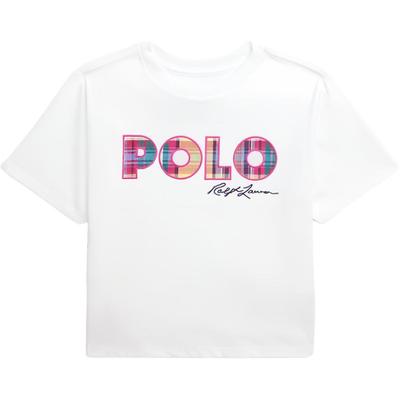 Polo T-Shirt Ss24 Letter Print Crew Neck Straight Fit Casual Short Sleeve Kids Tops White CWPOTSHG8020373-100