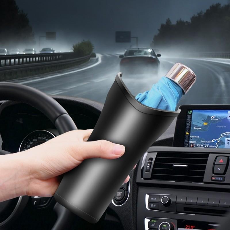 Multifunctional Car Umbrella Storage Bucket Black Plastic Holder Barrel with Hook Trash Storage Box Universal Auto Storage Tools