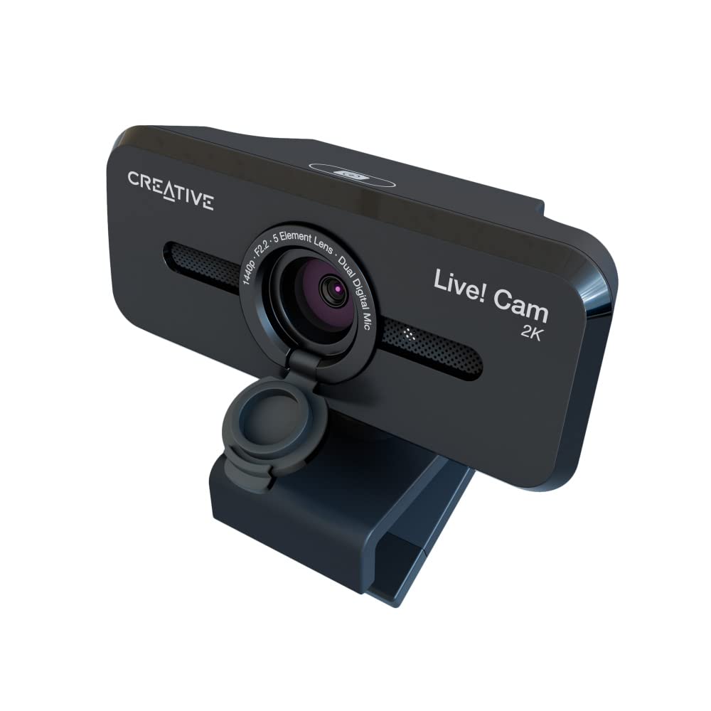 

Creative Live! Cam Sync V3 Wide-Angle 2K QHD 4x Digital Zoom Webcam with Dual Microphones and Privacy Lens Cover (LC-SYNCV3)