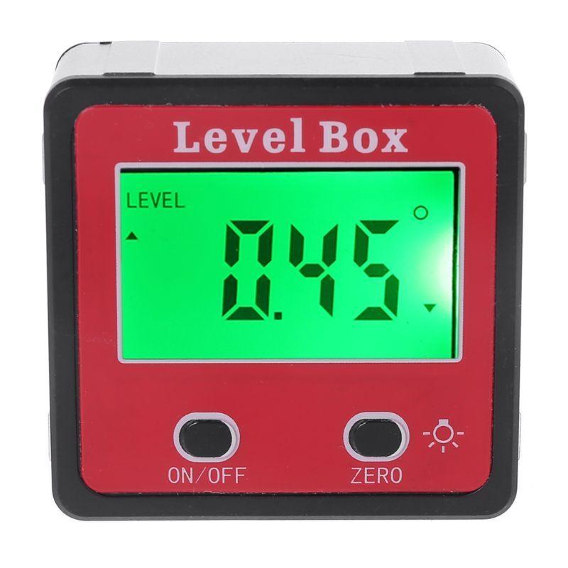 Digital Inclinometer Spirit Level Protractor Angle Gauge Meter Bevel Level Box красный