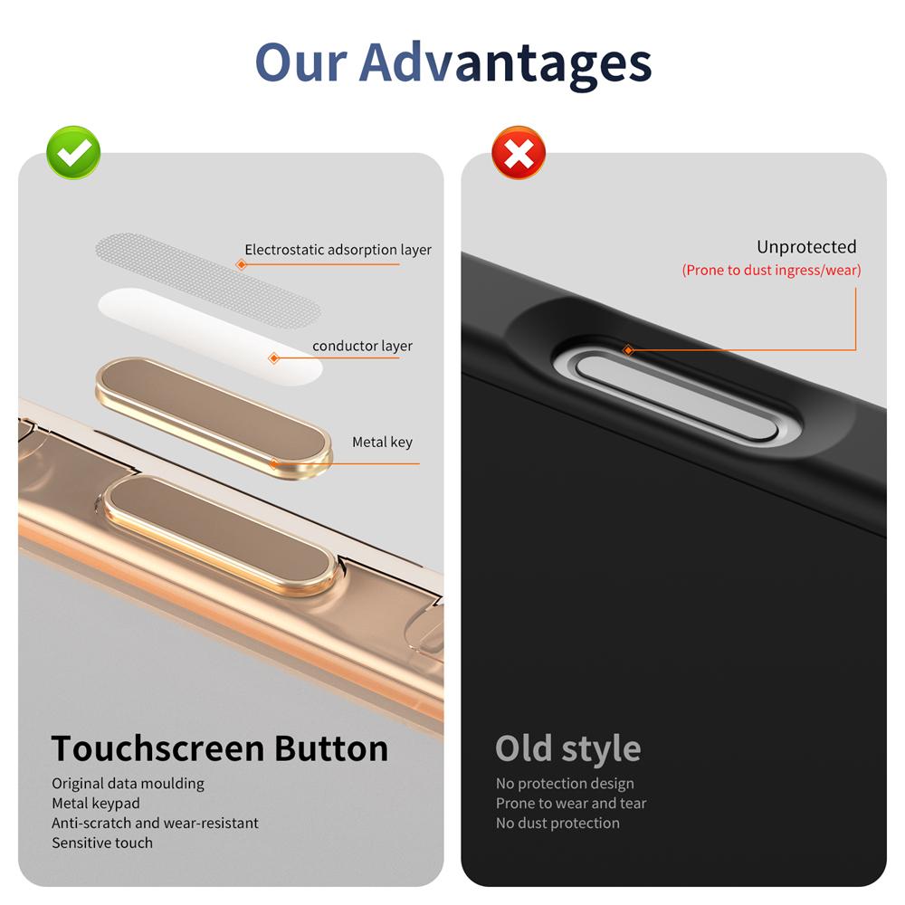 KEYSION Coque de protection pour iPhone 16 Pro Max 16 Plus avec bouton de contrôle tactile et anneau magnétique MagSafe 360, chargement sans fil, mat et transparent