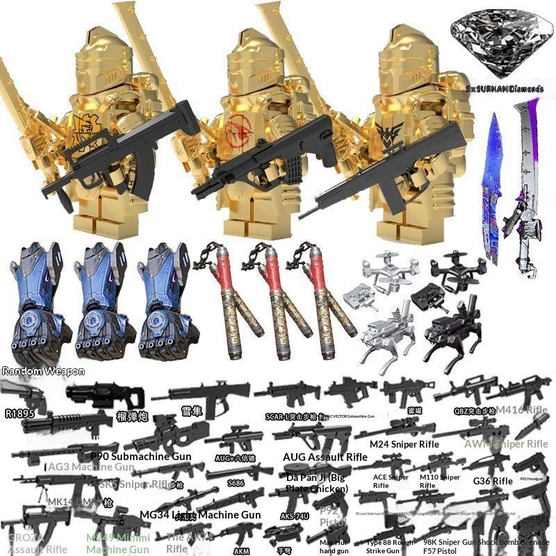 Metro Compatible Xuanyuan Level 7 Power Building Block Figure Game for Peace Summer Vacation Weapon Set Toy Joint