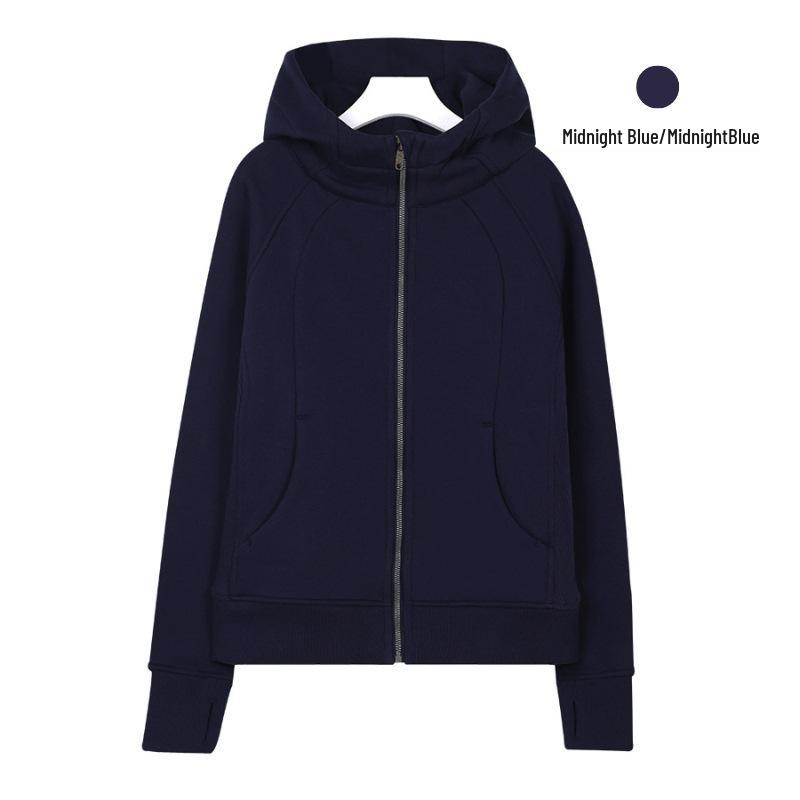 Sweat à capuche zippé intégral Lulu Original pour femme - Coupe ajustée - Veste de sport décontractée pour le yoga