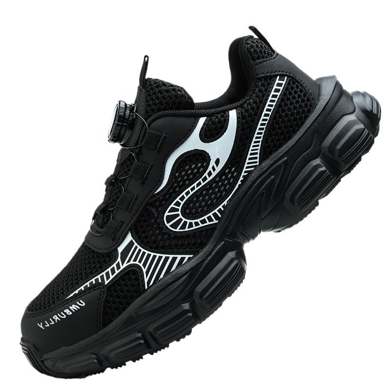 summer non-slip safety shoes for woman black work shoes with a steel toe lady work boots lightweight comfortable safety sneaker