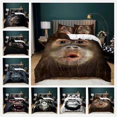 3D Digital Printing Orangutan Quilt Set Three-Piece Bedding