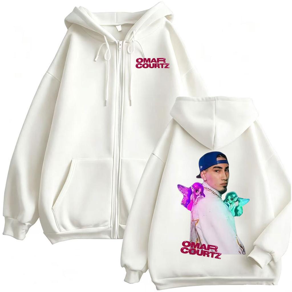 Omar Courtz Por Si Manana No Estoy Tour Zipper Hoodies Men Women Fashion Hip Hop Classic Jacket Sweatshirt Coats Streetwear