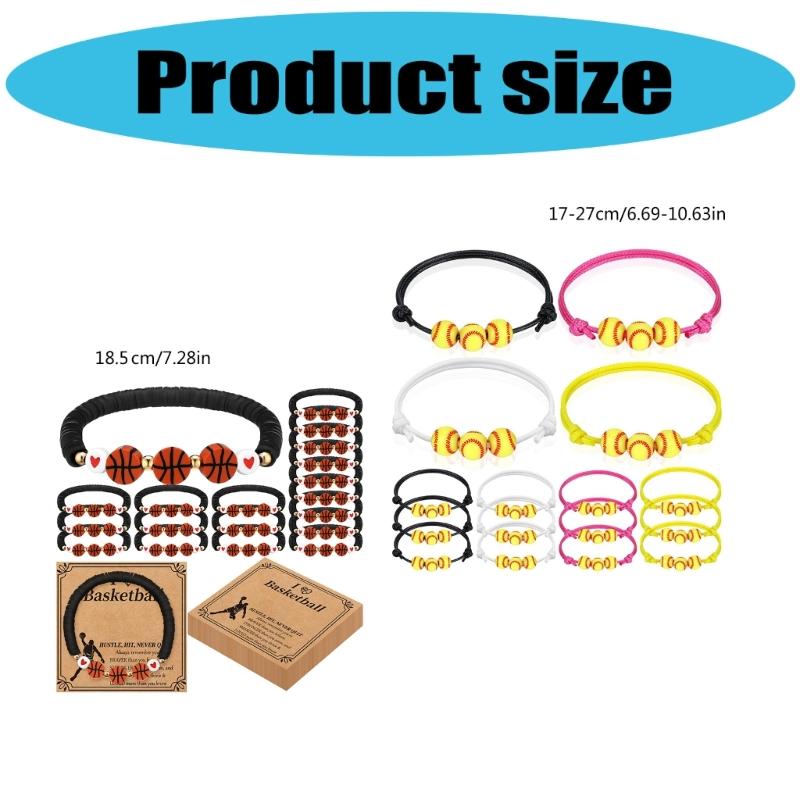 12Pcs/20Pcs Soft Clay Beaded Sports Bracelet Set Colorful Stretchy Wristbands for Casual Wear and Outdoor Activities