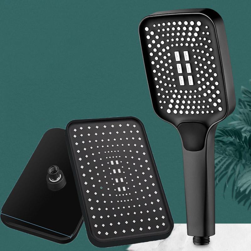 14 Inch Big Panel Large Flow Supercharge Ceiling Mounted Shower Head Set 3 Modes High Pressure Rainfall Shower Faucet Accessorie