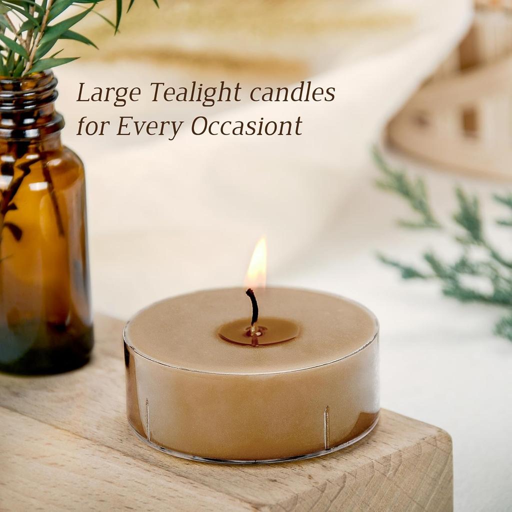 Scented Tealight Candles, Natural Soy Tea Lights Candle with Coffee Essential Oil, Handmade Extra-Large Tealights - 8 Hours Long Burn Time for Home