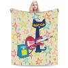 Мультяшное одеяло Sun Pete The Cat Фланелевое покрывало для самолета Путешествия Персонализированное Мягкое Теплое Постельное белье
