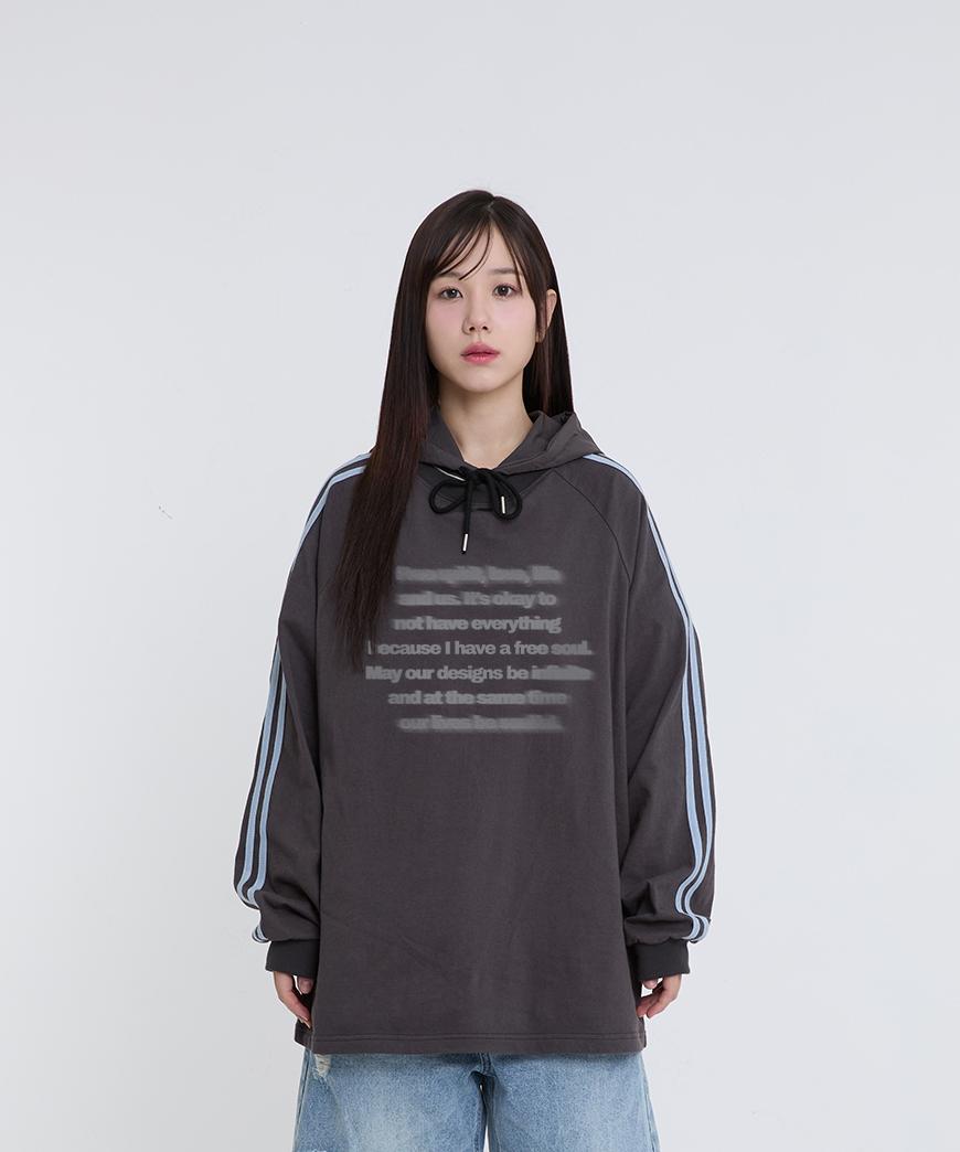 Escape From Fade Text Print Track Long Sleeve Charcoal M