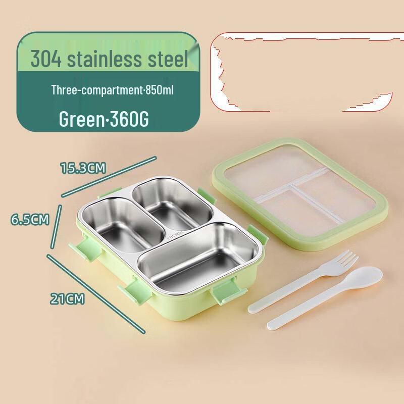 Stainless Steel 3-Compartment Lunch Box