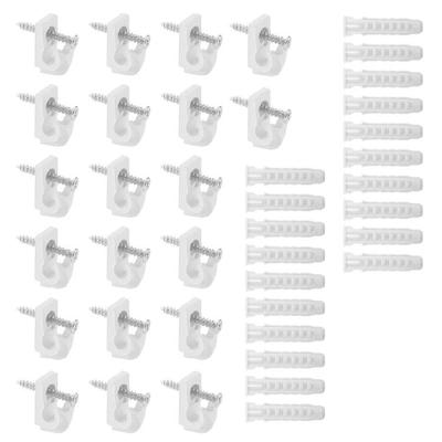 20pcs Plastic Shelf Clip Metal Screws Expansion Tubes Set Quick Fixing for Reliable Secure Wall Mounting of Shelves