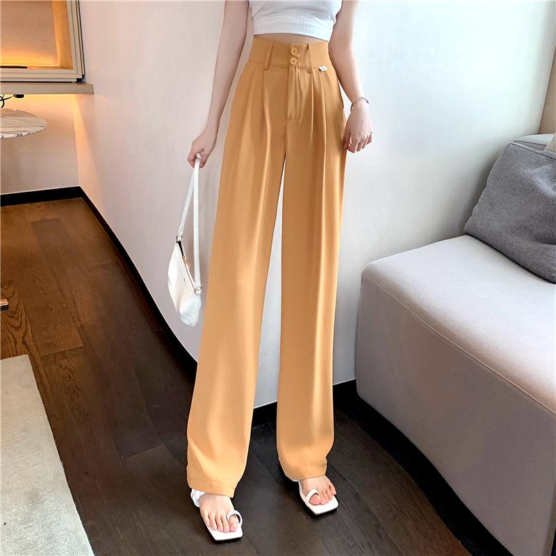 

Осенние модные женские широкие брюки с высокой талией, свободные плиссированные белые, черные офисные женские брюки