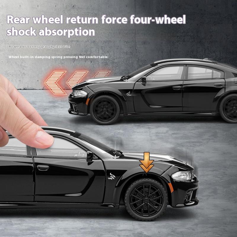 1/32 Alloy Die-cast Dodge War Horse Car Model with Sound and Lights, Tire Shock Absorption, Children's Toy Car, Boys' Birthday Gift