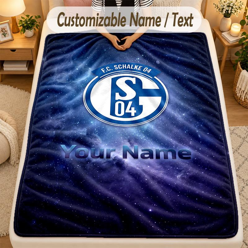 Flannel BlanketSchalke 04 FC Custom Name Text Personalized Soft Warm Throw Blanket Home Decor Gift