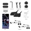 Cuffie per casco moto V6 Plus Interfono wireless Bluetooth5.0 Walkie-Talkie Musica vivavoce Comunicatore interfono 1500M per 6 ciclisti Doppio microfono