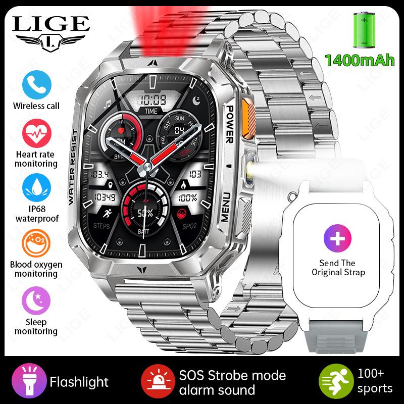 AK103 Outdoor Smart Watch Bluetooth Call Heart Rate Blood Oxygen Multi-Sport Smartwatch Black