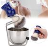 3pcs  Set Beard Shaving Brush Beard Brush Bowl Stand Set Stainless Steel Beard Shaving Kit