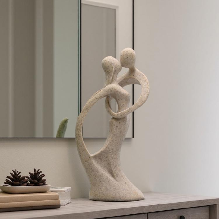 Couple Sculpture,Modern Abstract Resin Kissings Lovers Statue Ornament for Living Room Coffee Table Shelf Accent Decors