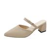 2025 Women's Chunky Heel Fly Knit High Heels: Fashionable, Breathable Two-Wear Sandals