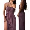 Summer French Sweet Style Plus Size Solid Color Drawstring Loose Sling Long Dress Lazy Elegant Casual Dress