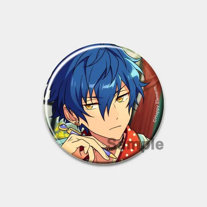 32/44/58mm Ensemble Stars Handgemachte Anstecknadel Rund Cartoon Lustig Einrastbare Broschen für Rucksack-Zubehör Anime Sammlerstück Abzeichen Hutdekoration