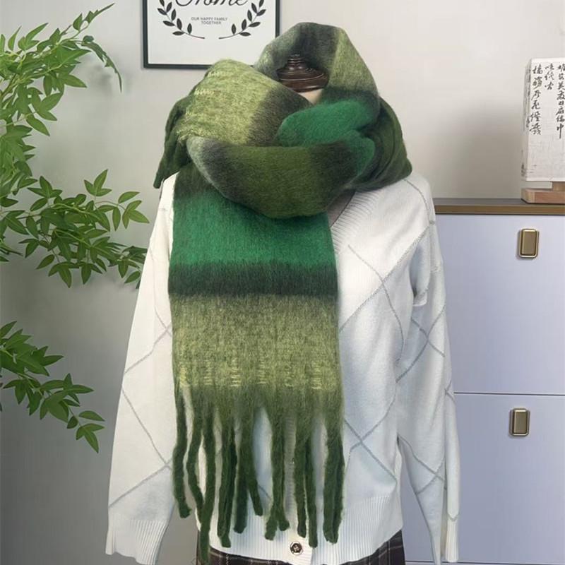 Hochwertiger Schal im koreanischen Stil mit Karomuster: Warmer, verdickter Kaschmir-ähnlicher Schal für Studenten und Paare