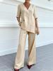 European & American Women's Casual Solid Color Short Sleeve & Long Pants Two-Piece Set - 2026 Collection